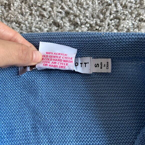 Gretchen Scott Womens Sz Small Blue Button-Up Lightweight Sweater - Picture 5 of 9